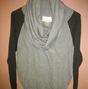Ruby Moon XS Cowl Neck Grey Button Sleeve Sweater
